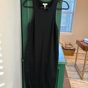 Women’s Size S Small Leith Solid Black Pencil Sleeveless Dress